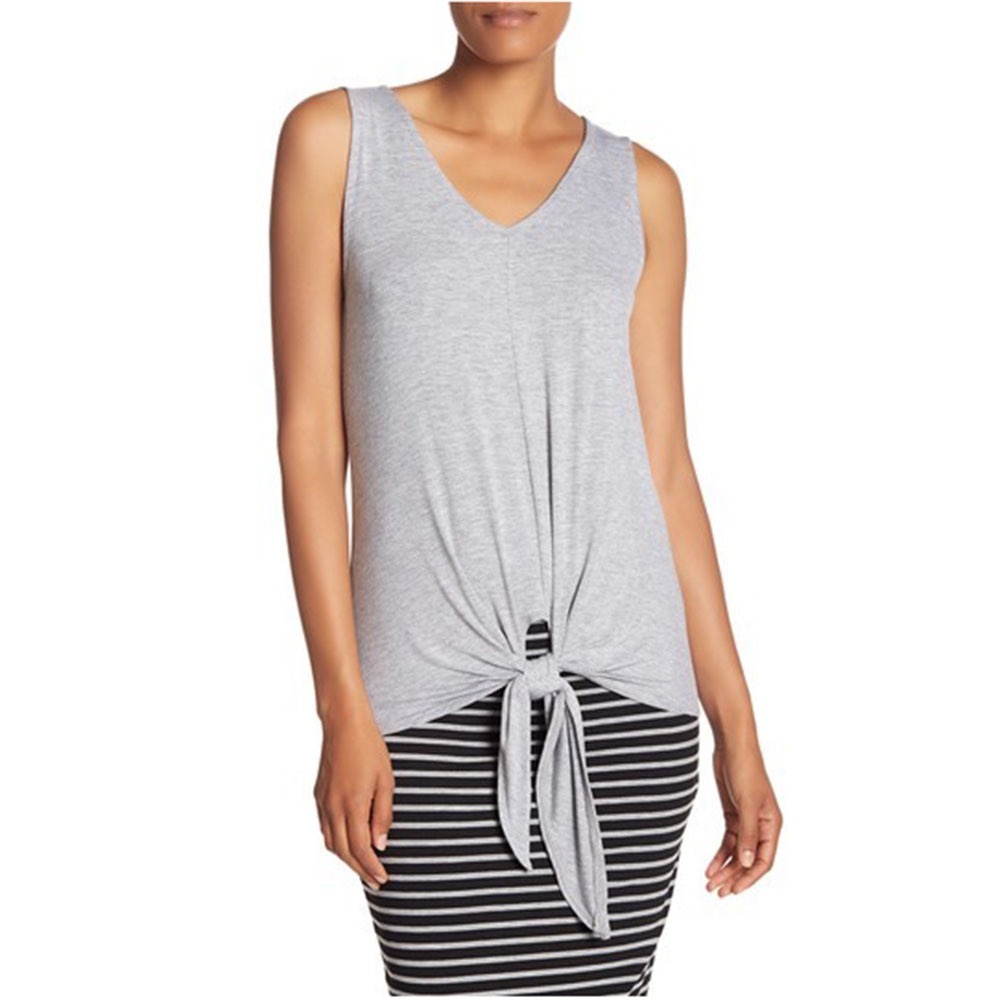 ✨HP✨NWT Catherine Malandrino V-Neck Knot Front Top - Picture 3 of 7